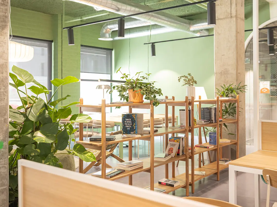 Plant-filled study space at Beyoo Marina